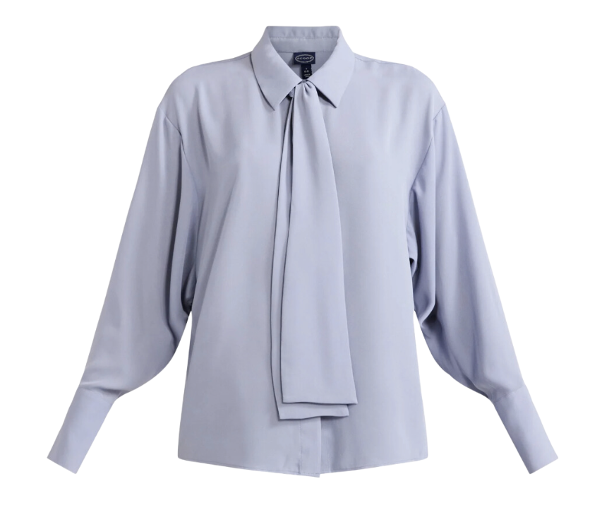 Long Sleeve Tie Neck Shirt